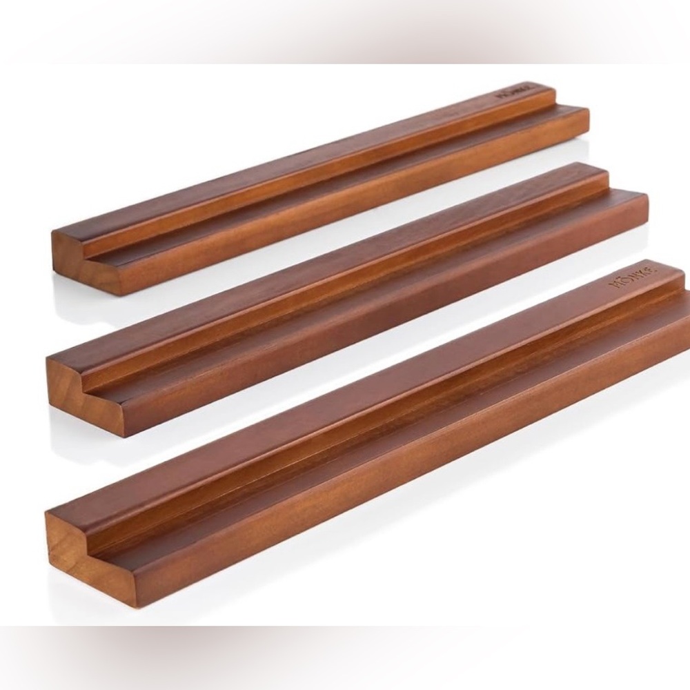 Vinyl Record Wall Mount - 3 Elegant Display Ledges Made from Solid Wood - These